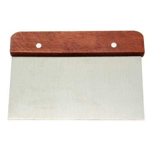 Wooden handle stainless steel noodle cutter, rice noodle scraper, flour scraper, cake scraper, dough cutter, soap knife, multifunctional dish