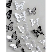 W 63814 3D metal hollow butterfly wall sticker 3D �����οպ�