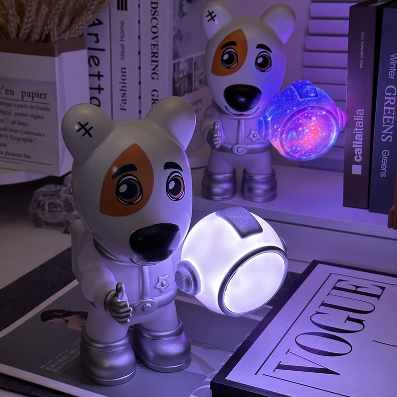 新型の宇宙犬のbluetoothスピーカーの宇宙室の夢幻の彩色は携帯の音響の贈り物のデスクトップの夜の明かりを飾って国境を越えます。|undefined