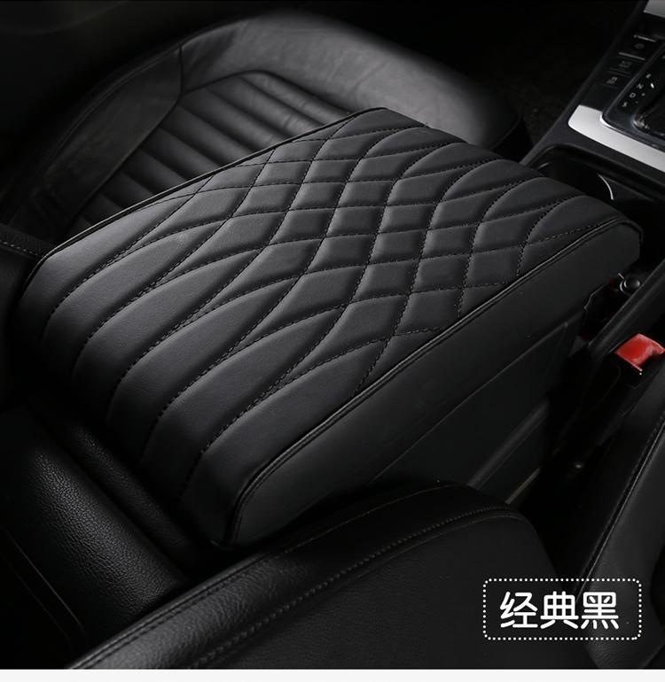 New Nappa Leather Memory Foam Car Armrest Box Cushion Calm Gray Armrest Box Cushion
