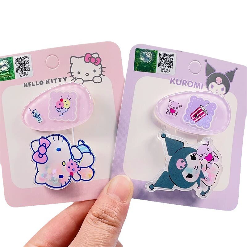 Hello Kitty, японская декоративная заколка для волос, милые челки, детский зажим для волос