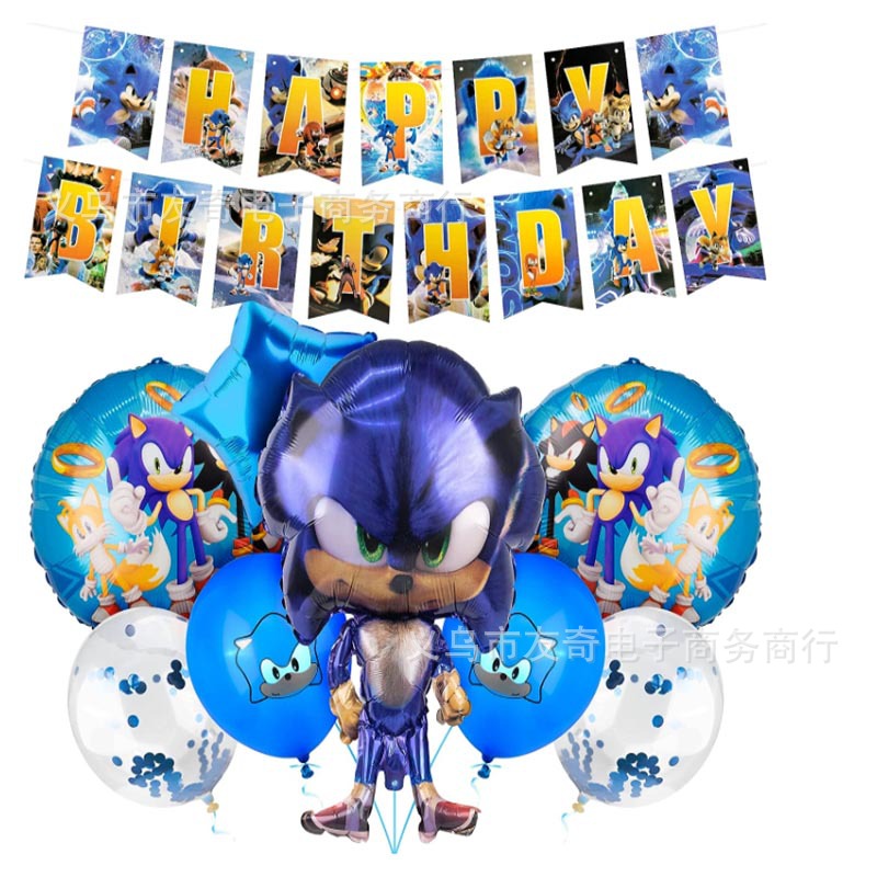 Cross-border Sonic Spider-Man Mario puntada Minnie fiesta de cumpleaños traje nuevo estilo globo de aluminio