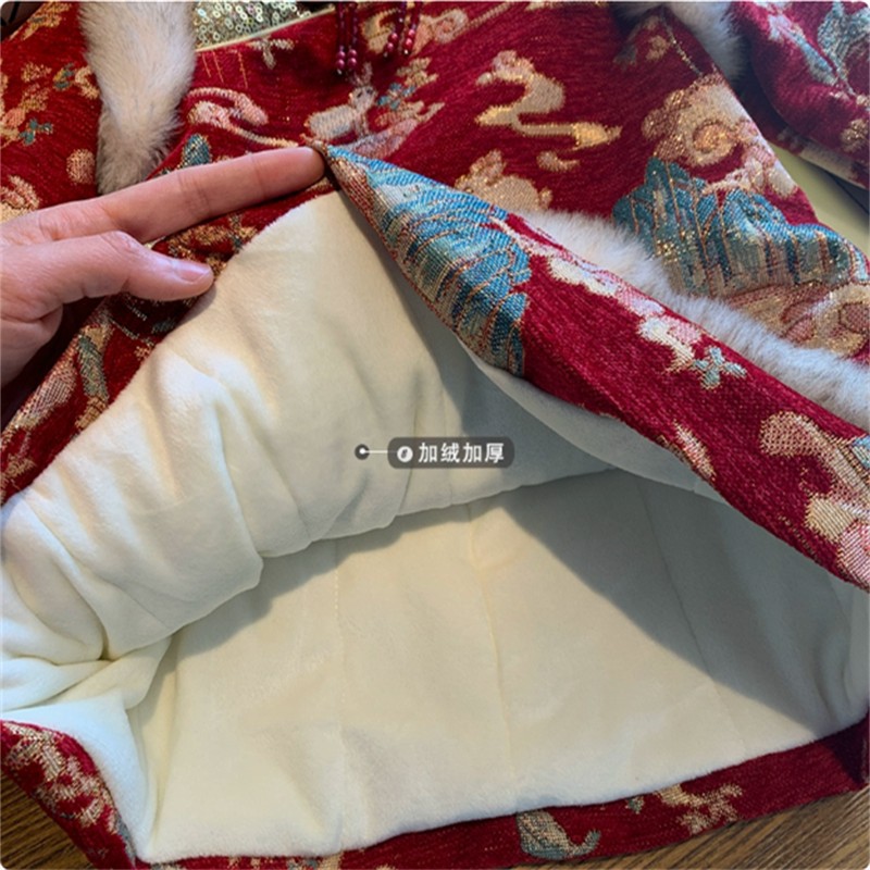 Vestido de Año Nuevo para niñas 2025 nuevo traje de invierno traje Tang vestido de un año niño bebé cheongsam de Año Nuevo chino vestido Hanfu