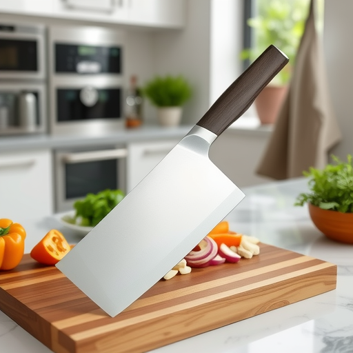 Foreign trade powder steel kitchen knife high hardness grinding-free alloy steel slicing knife cladding cutting edge meat knife chicken wing wood handle