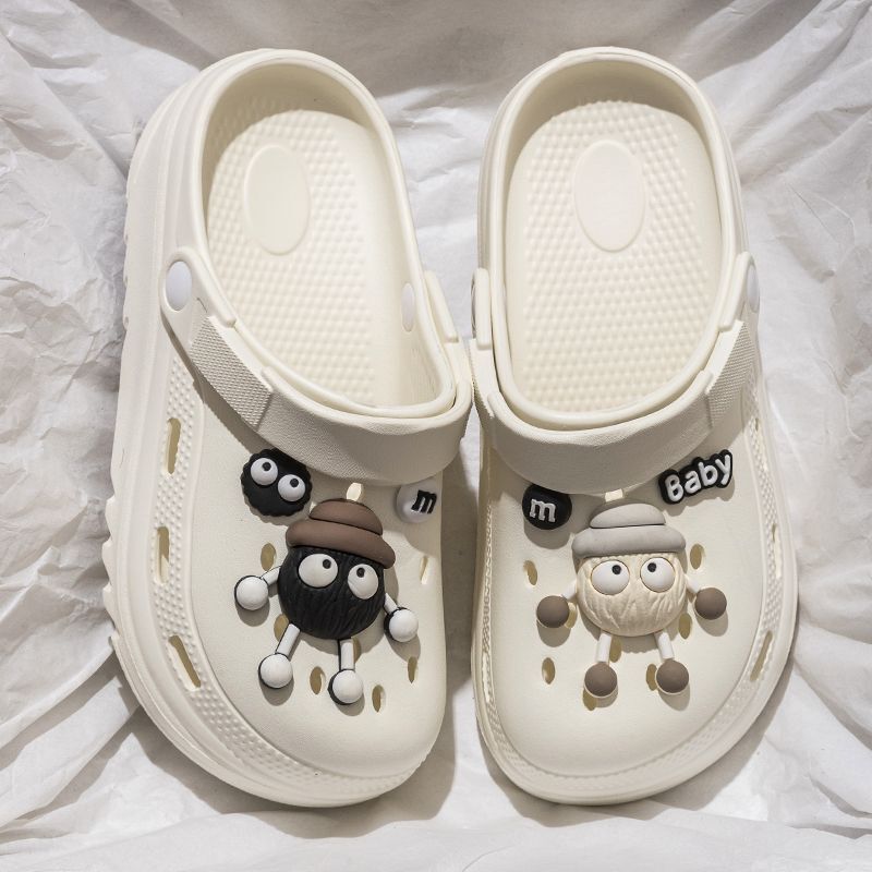 Thick-Soled Croc Shoes Women's Summer Outerwear 2025 New Eva Anti-Slip Anti-Odor Beach Slippers Women's Summer