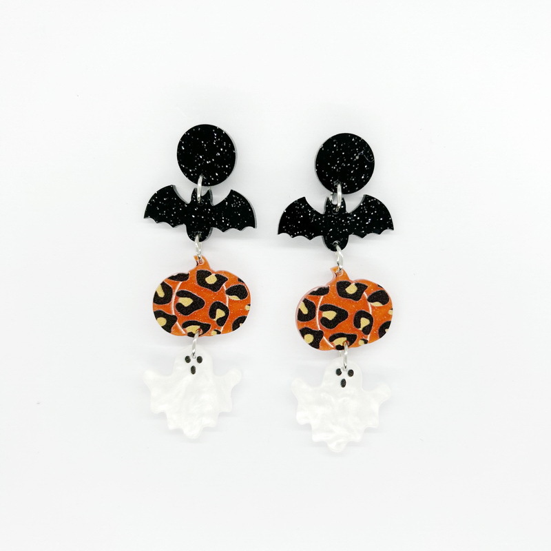 1 Pair Funny Punk Fruit Bat Printing Arylic Drop Earrings display picture 5