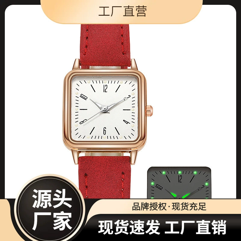 Новые женские кварцевые часы 2021 года с люминесцентными маленькими квадратными цифрами, оптовая поставка с завода, в наличии.