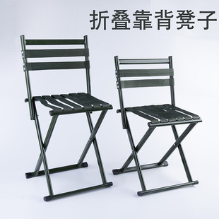 Source Factory Foldableing Stool Backrest Foldableing Chair Iron Mazar Outdoor Small Stool Portable Bench Home