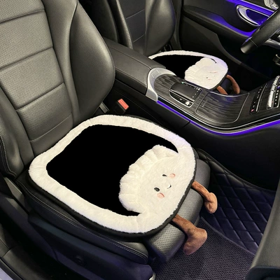 Waist support, Cushion Integrated Seat Cushion, Cute - plush-dumpling-front-seat-cushion-x-2