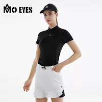 MO EYES Magic Eye Одежда для гольфа Женская футболка с коротким рукавом Летняя спортивная женская одежда с эластичным воротником на молнии