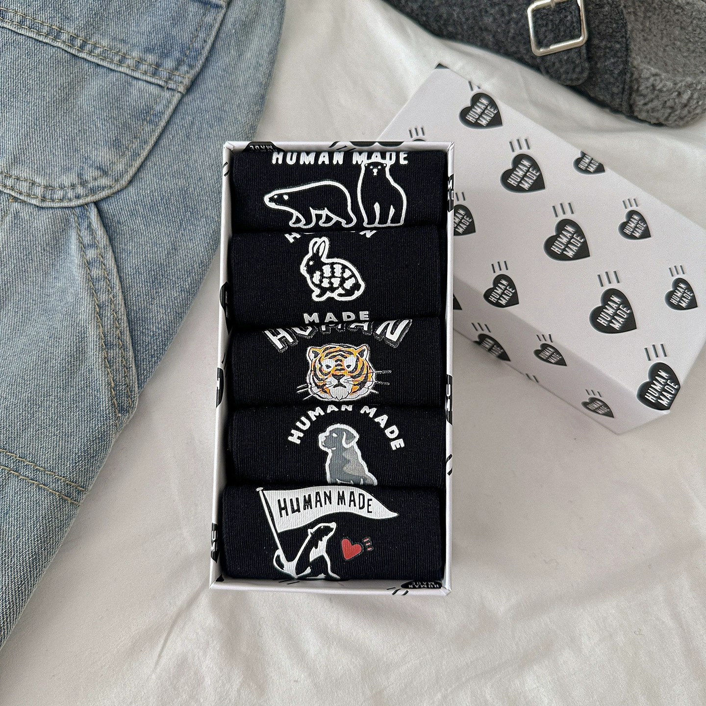 HUMANMADE упакованные хлопковые носки мультфильм лета тонкие лодочные носки носок с тигровой головой полярный медведь впитывающие воздухопроницаемые невидимые носки