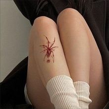 暗黑系蜘蛛纹身贴防水持久男女ins痞帅个性花臂红色玫瑰蜘蛛