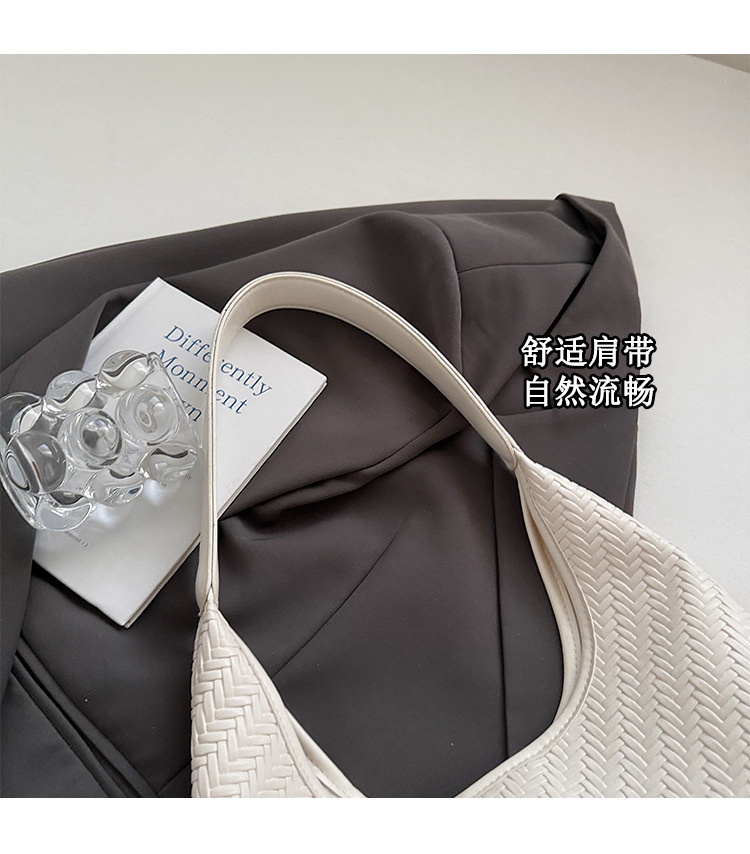 Casual design, stylish, large-capacity single-shoulder 2025, fashionable and trendy woven commuting, simple and retro tote underarm bag undefined
