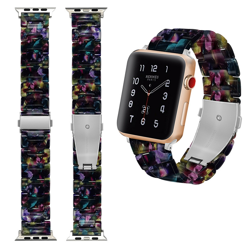 工厂定制新款轻便树脂适用于苹果表带applewatch123456se男女通用