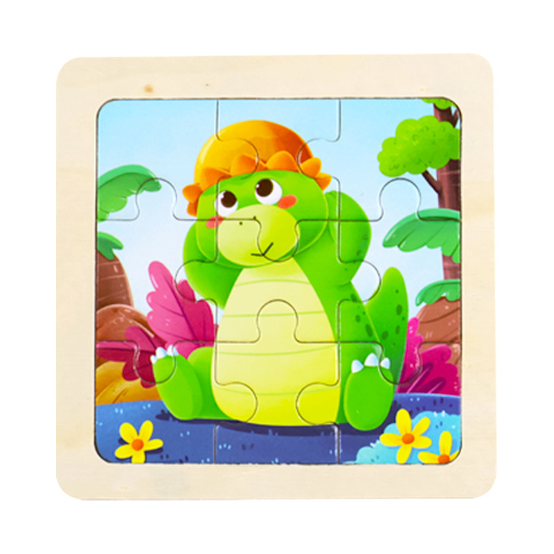 Fábrica directa de niños pequeños 9 piezas de dibujos animados de madera plano rompecabezas puzzle puzzle juguetes de educación temprana para bebés image 26