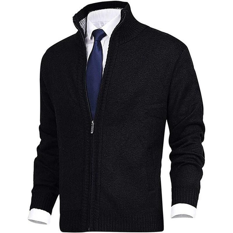 Comercio exterior Amazon tamaño europeo Otoño e Invierno nuevos hombres collar moda cardigan aguja fina suéter abrigo más tamaño suéter hombres