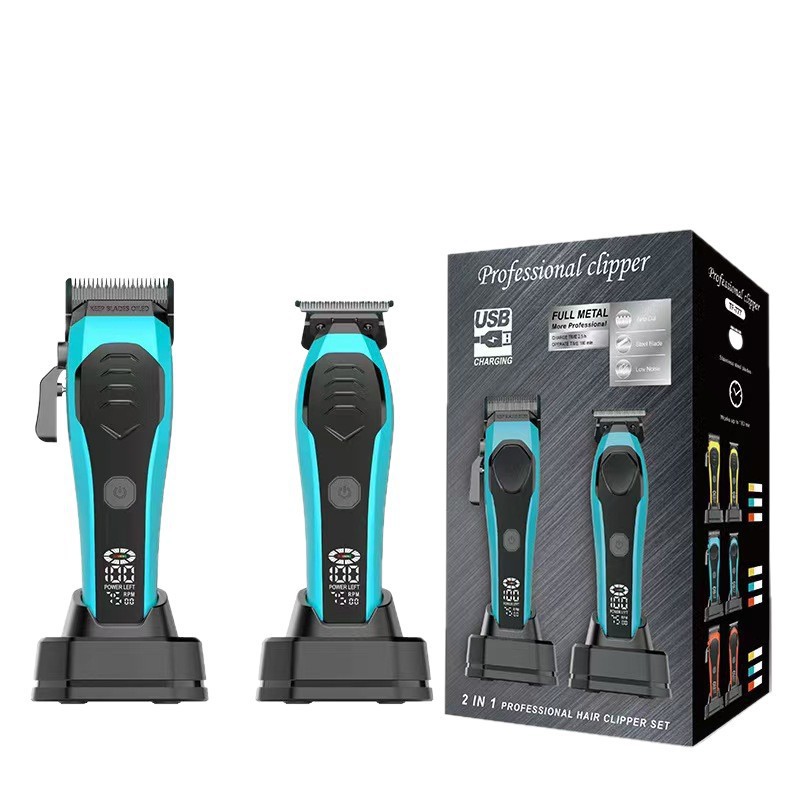 Transfronterizo nuevo salón de peluquería profesional de venta caliente empuje eléctrico conjunto de corte de pelo eléctrico de pantalla digital máquina madre