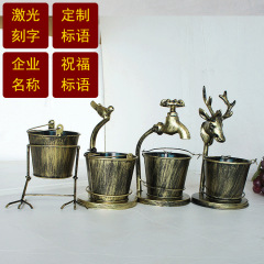 Metal Wolf Head Faucet, Bird, Deer Head, Rooster Claw Ashtray, Creative Craft Bar Photography Prop, Multiple Styles