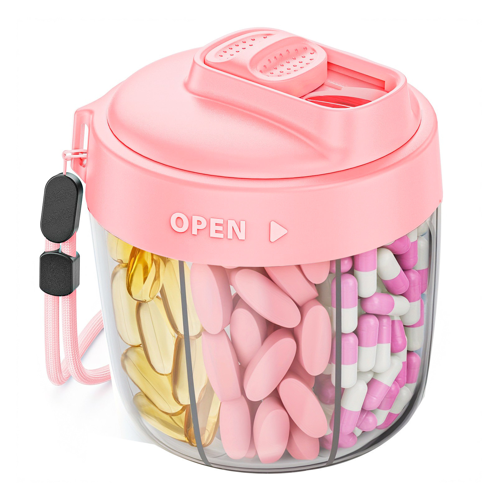 跨境一周7格大药盒密封防潮药片药丸收纳盒 便携式旅行药品分装盒