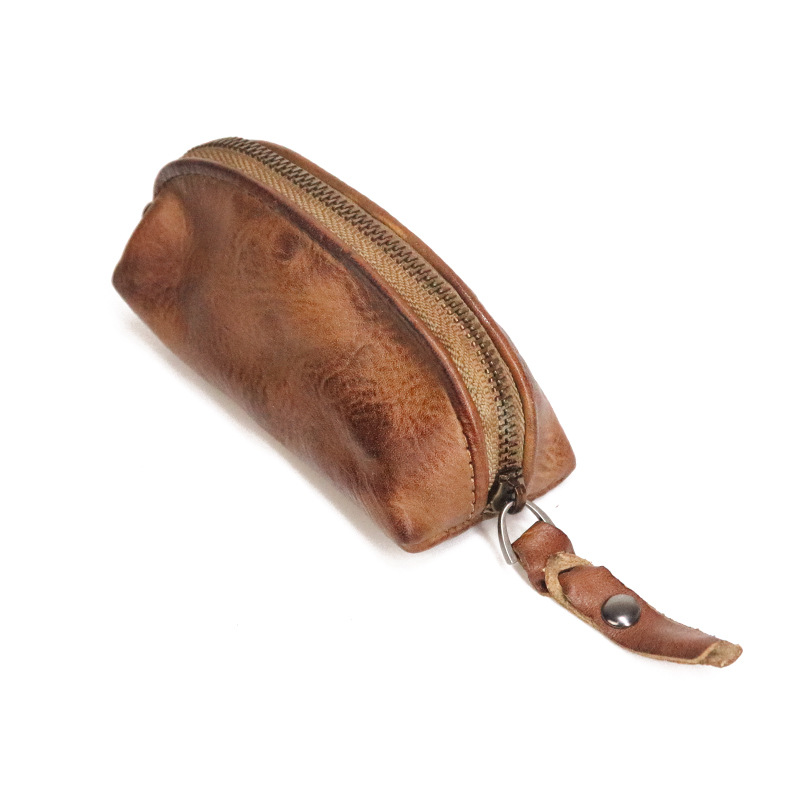 Īstas ādas soma, personalizēta vienkārša, ar pirmo kārtu no augu miecētas govs ādas, roku darbs, automašīnas atslēgu maciņš abiem._voghion.com