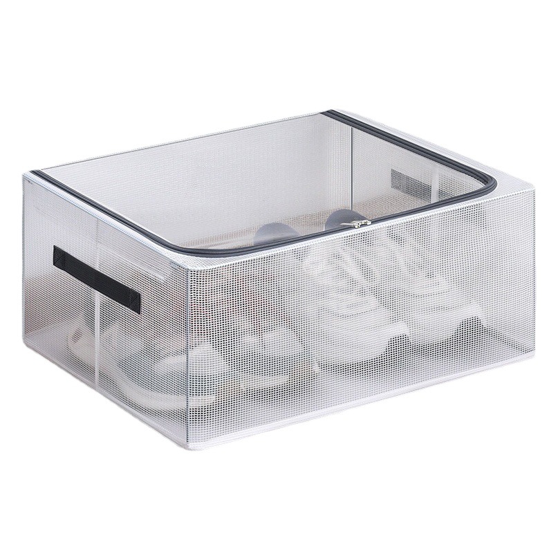 Caja de zapatos transparente con fondo de cama impermeable plegable a prueba de polvo a prueba de humedad caja de almacenamiento de zapatos organización caja de almacenamiento transparente al por mayor