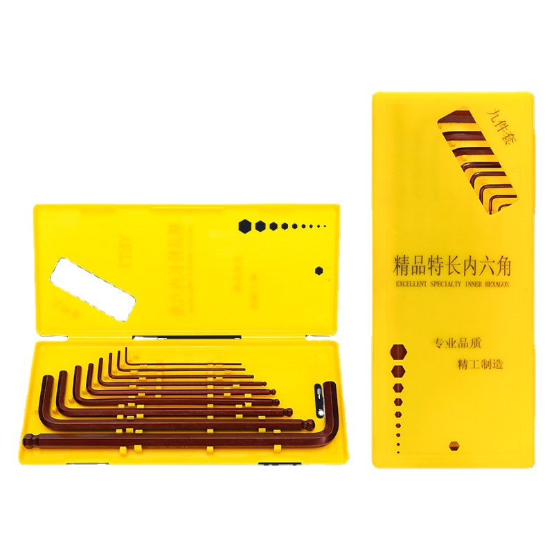 Fábrica al por mayor 40 Luo cabeza de bola de acero hexagonal llave 9 piezas conjunto mate tipo estrella hexagonal socket Super duro