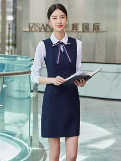 连衣裙职业装女夏天季高端气质售楼部酒店前台接待医美容院工作服