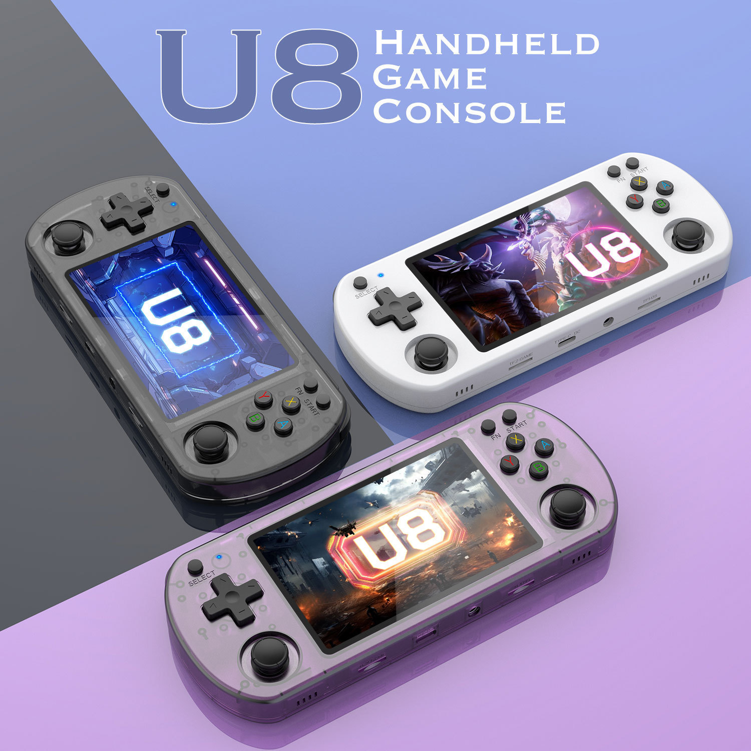 Cross-Border Popular U8 Horizontal Screen Handheld Game Console Psp Open Source Handheld Nostalgic 3D Retro Arcade Linux System