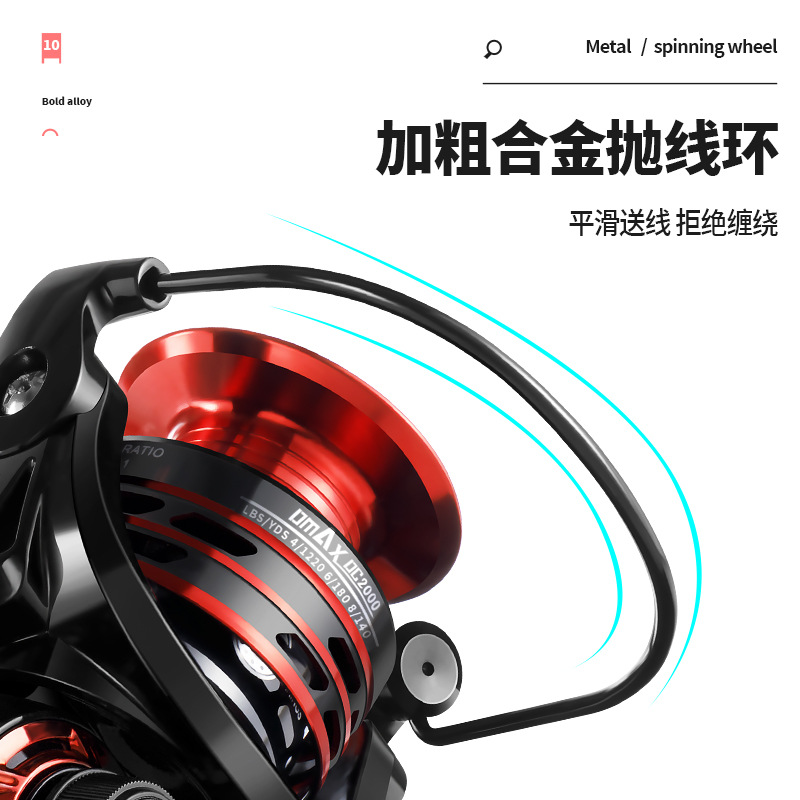 Rueda de pesca de metal rueda giratoria carrete de pesca mar rueda de varilla ancla rueda de pesca de largo alcance rueda de pesca engranaje de pesca al por mayor