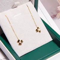 Mori Новый стиль свежий сладкий цветок 18K золотые серьги женские модные OL серьги 9K золотые серьги для подруги