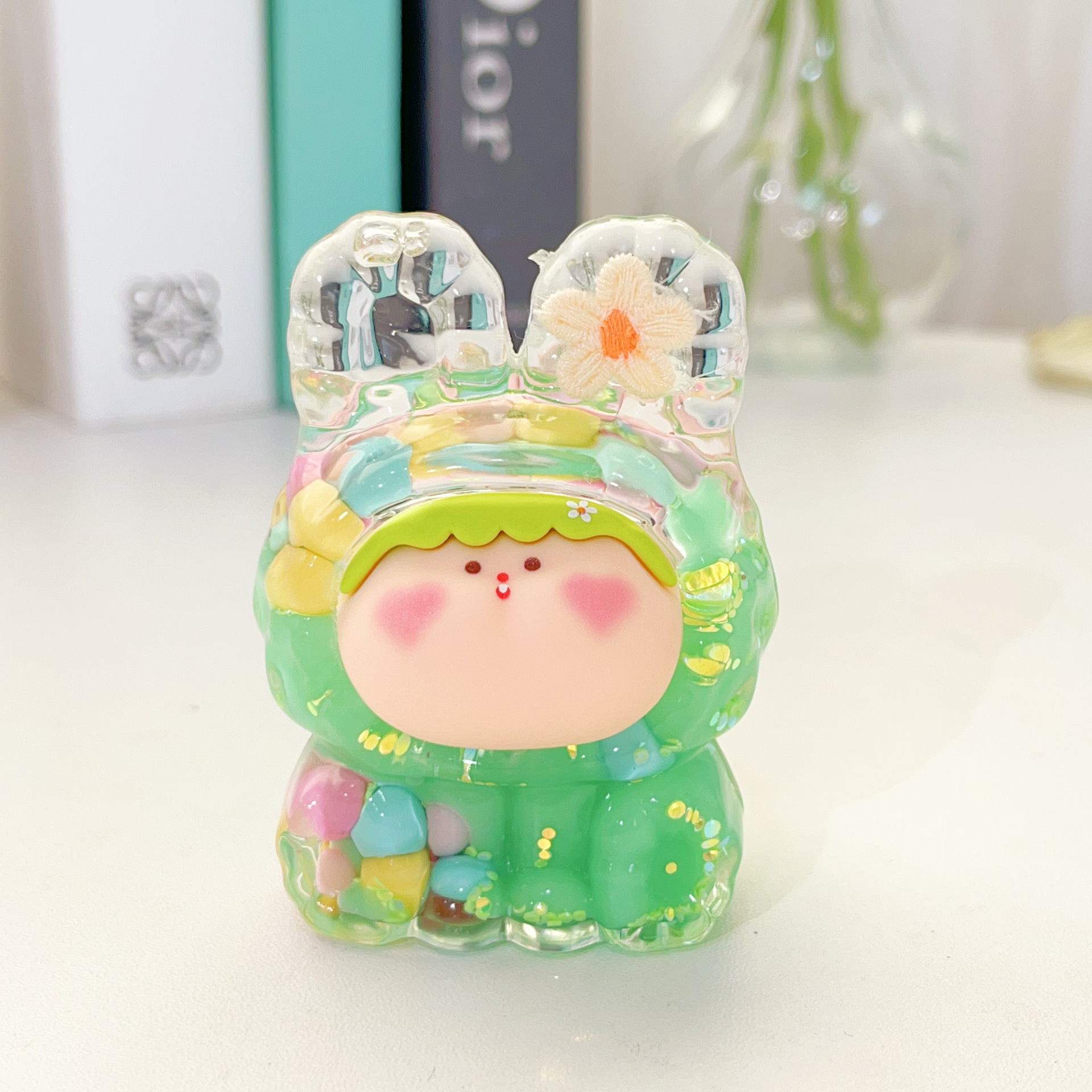 小號莉莉絲奶豆帶小花-綠色
