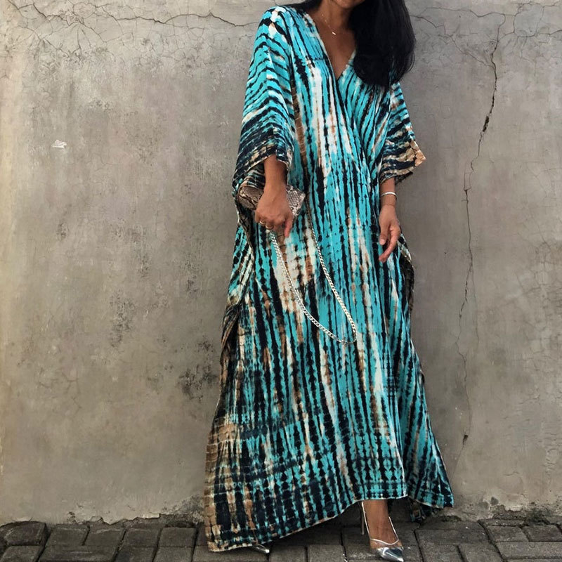 Summer Season Women's Fashion Tie Dye Printing And Dyeing Cover Ups