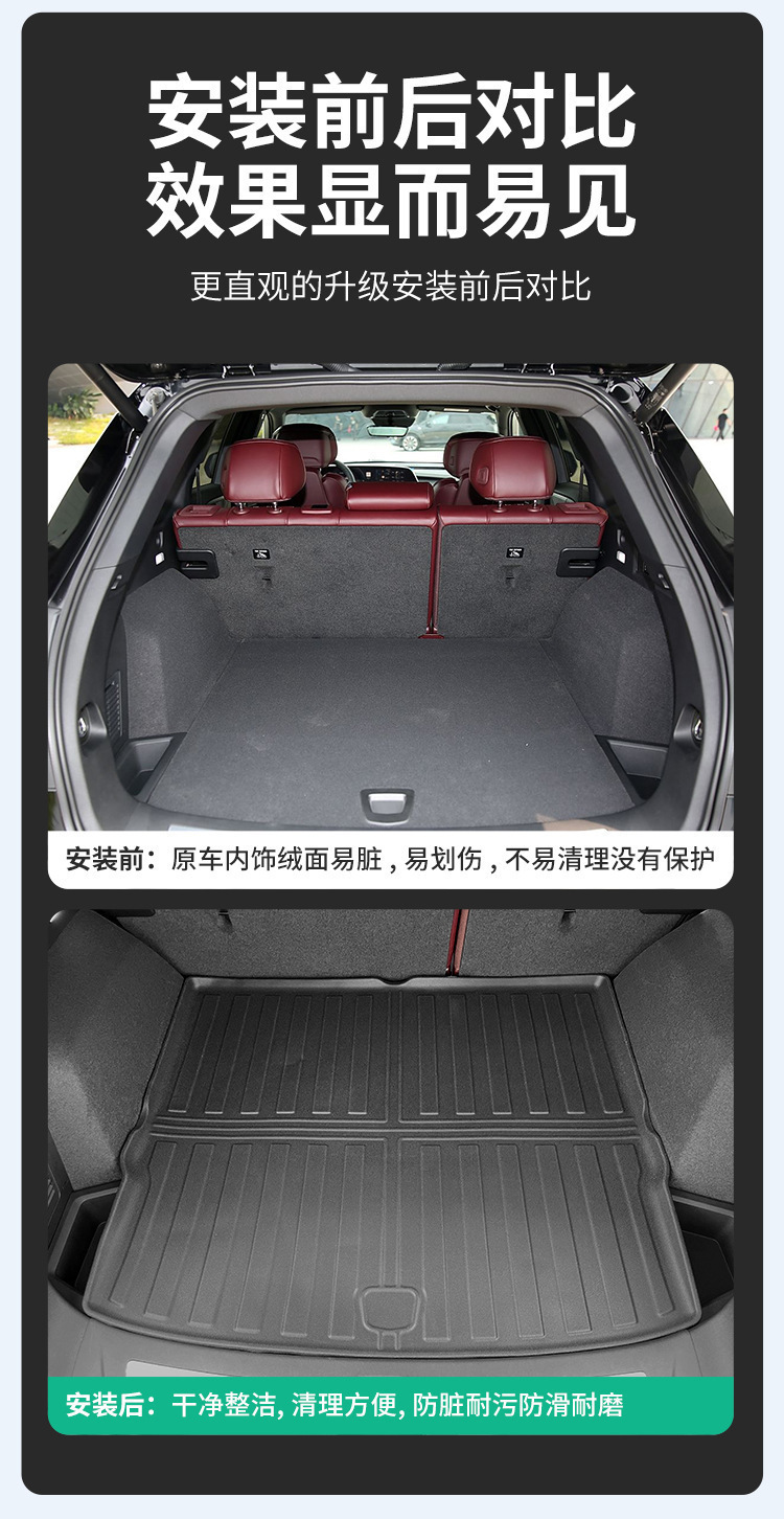 Suitable for 26 models of Chery Fengyun A9 EV 650KM, specialized TPE trunk mat, waterproof and wear-resistant trunk pad