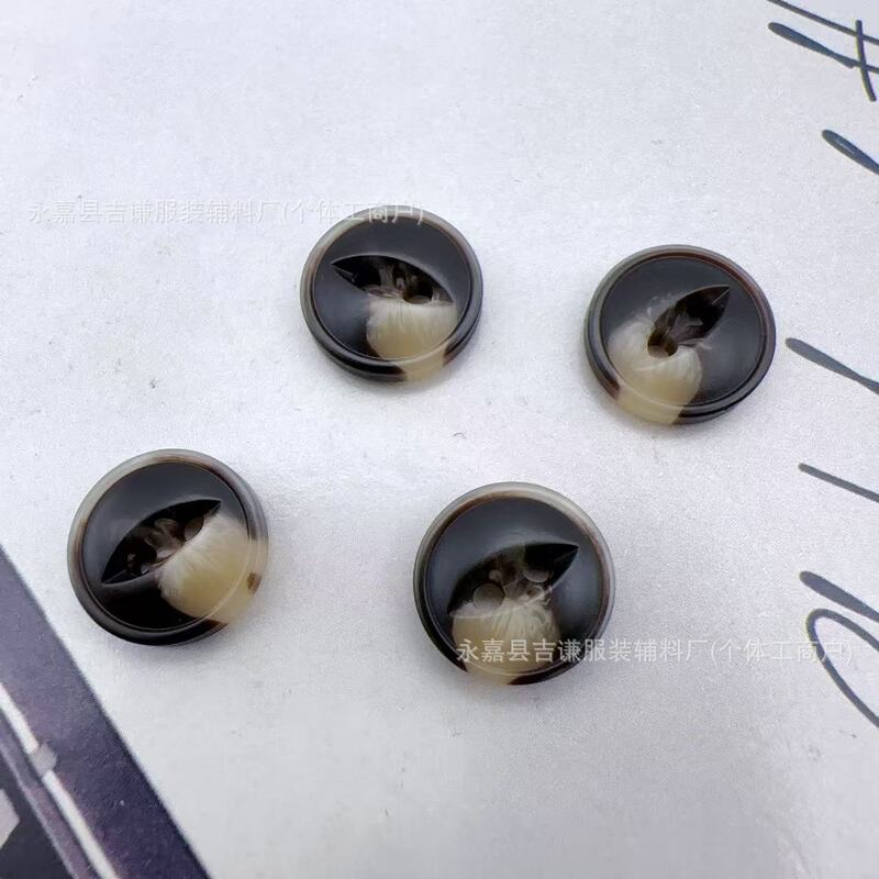 Resin Fisheye Black Beige Pattern Button Shirt Polo Shirt Fashion Button Suit Cardigan Decorative Button Wholesale