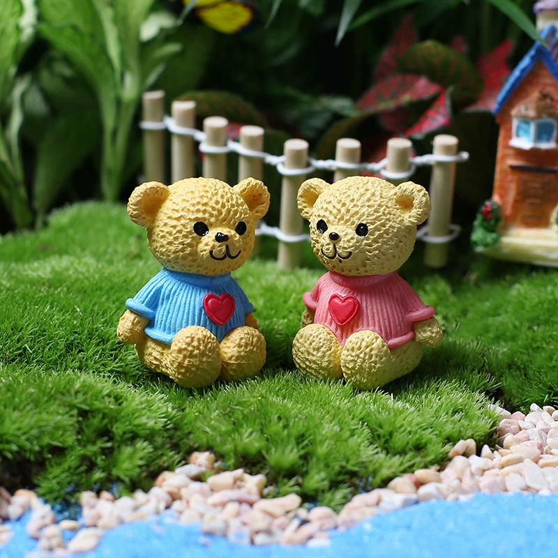 Цзин Цзяо мох микро пейзаж DIY материал украшения мясистая комбинация в горшке мини маленькие украшения животное любовь медведь