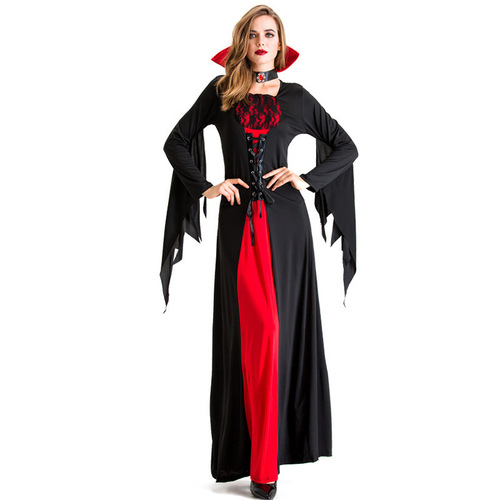New Halloween Demon Vampire Ghost Bride Death Witch Costume Retro Court Stage Costume