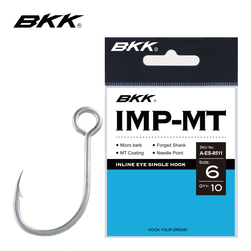Bkk Luya Hook 8005 Large-Eye Single Hook Flat Circle Large Tube with Hard Bait Mino Vib Iron Plate Tilapia Bass Hook