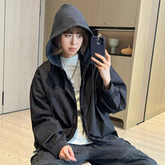 原标毒家现货巴黎B家网红款240g全棉府绸连帽卫衣拼接外套男女
