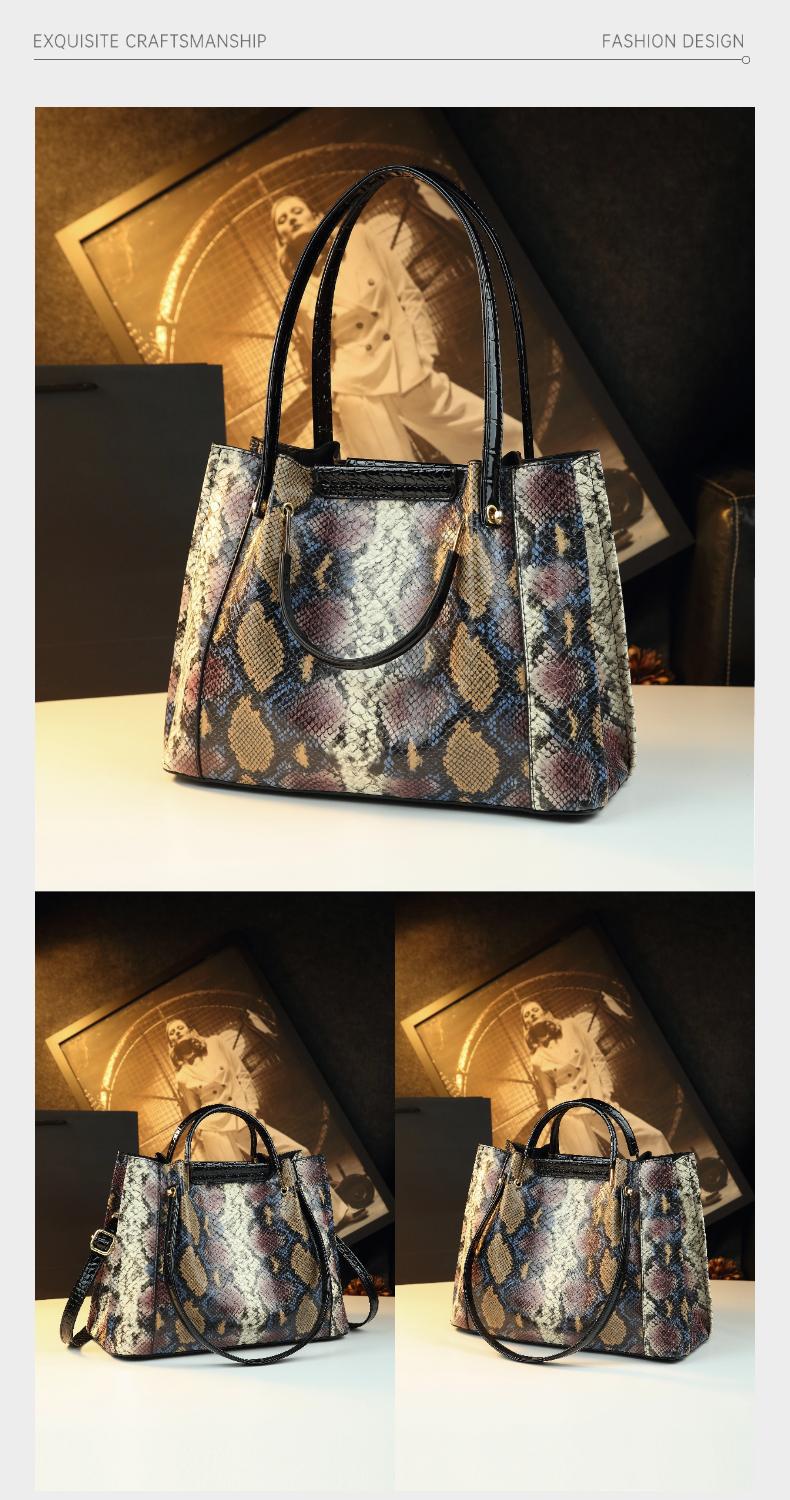 Túi tote da nữ cỡ lớn đeo vai chéo phong cách retro — vàng, màu đỏ tía, màu xanh đậm chi tiết 11