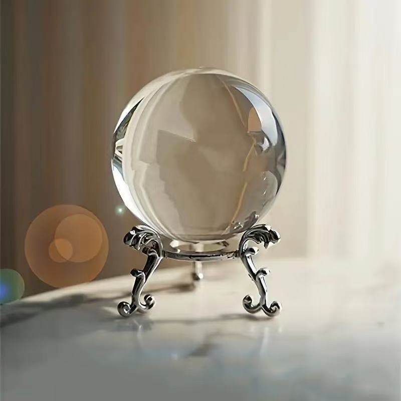 Transparent Crystal Ball Creative Photography Props Photo Handmade Transparent White Glass Ball Crafts Ornaments Gold and Silver