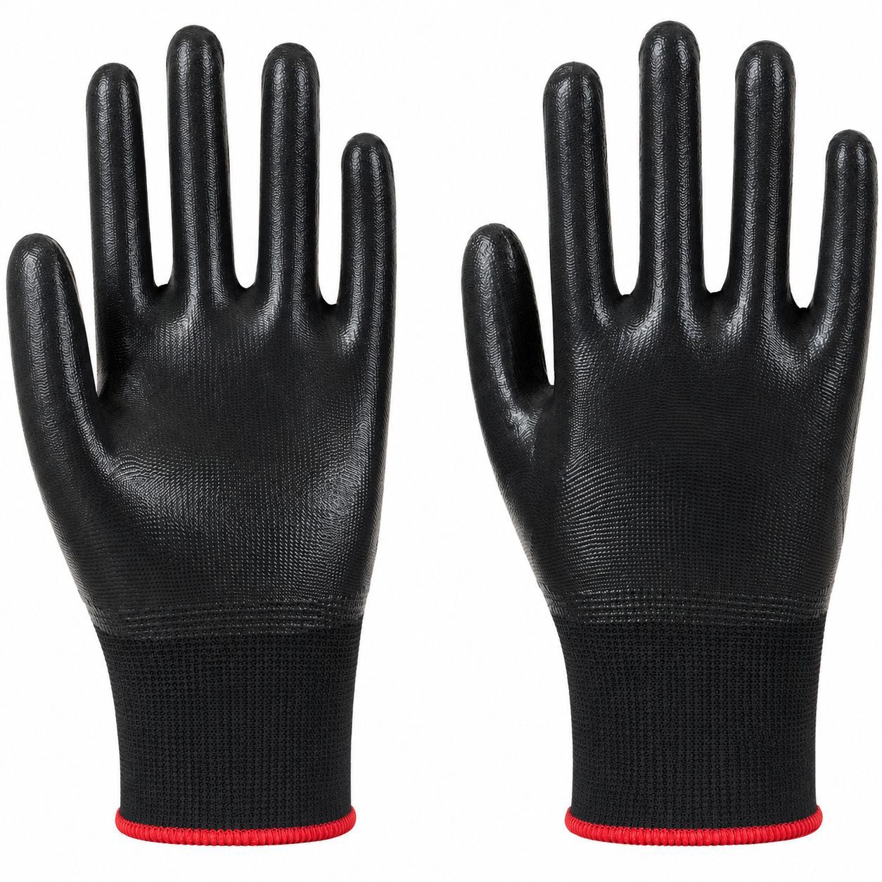 Guantes de nitrilo de nylon resistentes al aceite y resistentes al desgaste guantes de protección laboral respirantes pegamento engrosado guantes Dingqing al por mayor