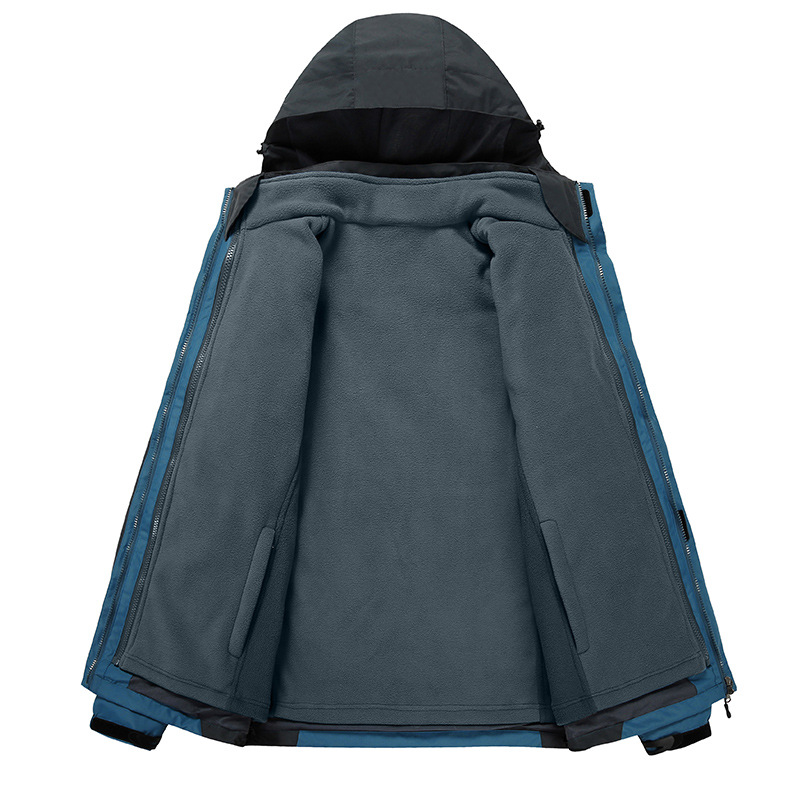 Otoño e invierno chaqueta de las mujeres tres en uno de dos piezas al aire libre impermeable transpirable forro polar ropa de viaje de los hombres imprimible LOGO