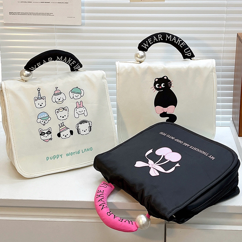 Bolso de lavado de perlas de estilo nuevo original bolsa de cosméticos portátil de viaje de negocios bolsa de almacenamiento de cosméticos de alta gama para mujeres de gran capacidad