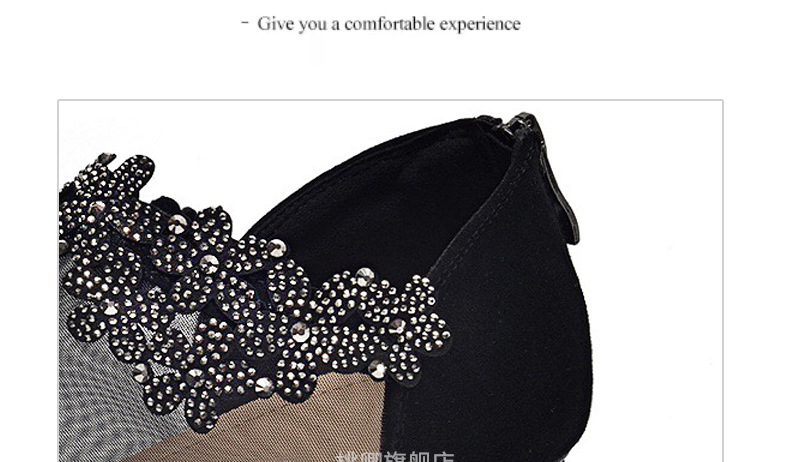 Giày sandal nữ da cừu mềm lưới thoáng khí mũi tròn đế bệt — Màu đen chi tiết 16