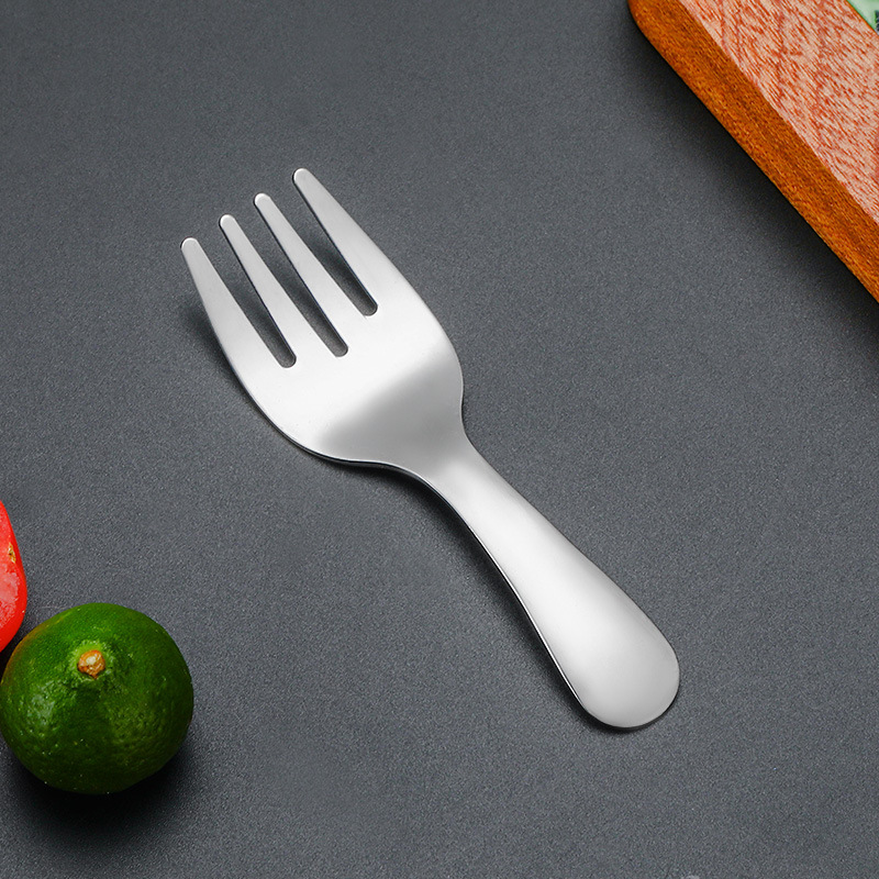 Creativo 304 cuchara de bebé de acero inoxidable mango corto tenedor cuchara traje de postre dorado cuchara tenedor helado cuchara niños vajilla