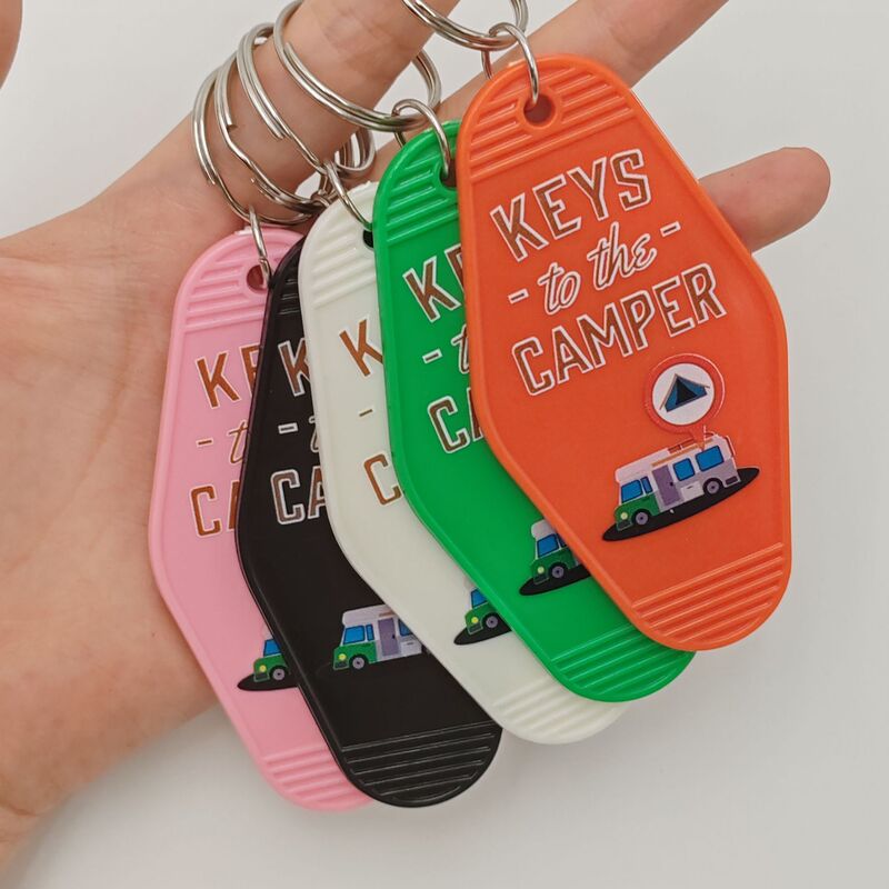 Vintage Style Camping Hotel Motel Key Chain Durable Fashion Acrylic Motel Label Finished Room Vintage Style Camping Hotel Motel Key Chain Durable Fashion Acrylic Motel Label Finished Room
