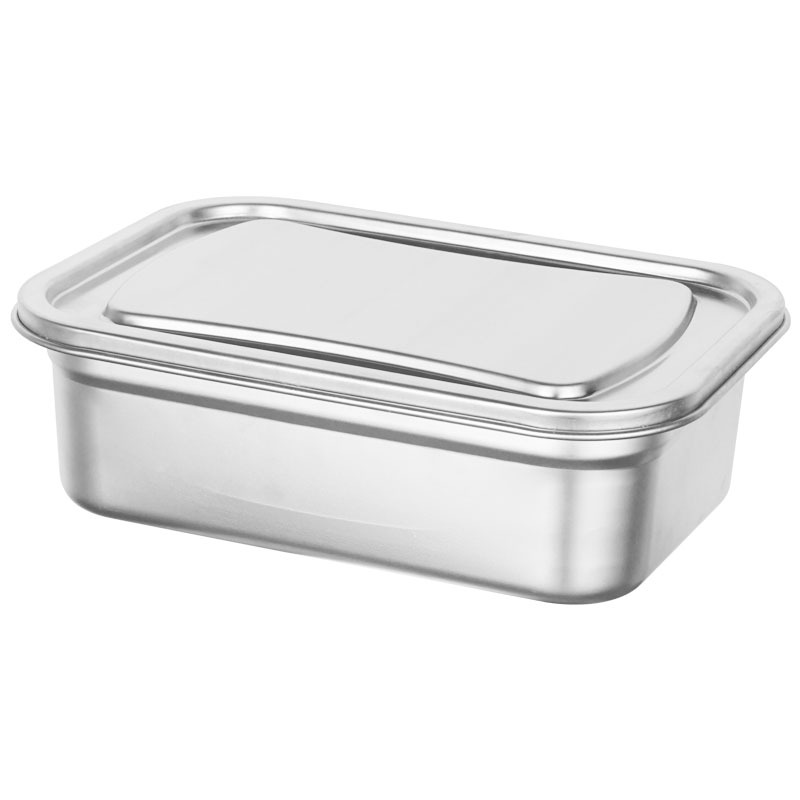 304 caja de almuerzo de calidad alimentaria de acero inoxidable con tapa caja de almuerzo Bento caja cuadrada refrigerador caja de almacenamiento sellada
