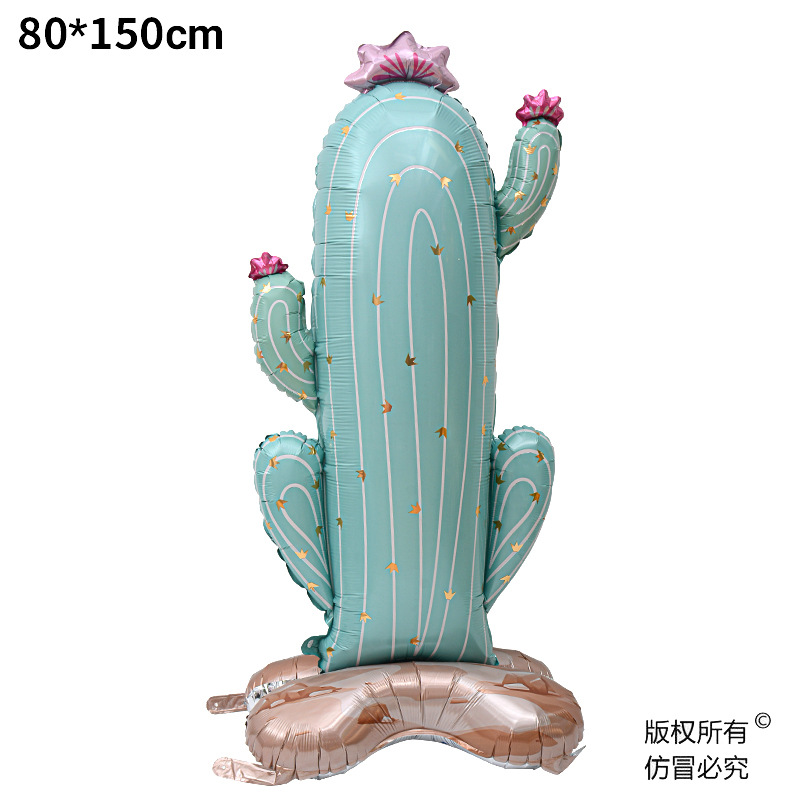 Globo de aluminio con diseño de cactus, cocotero y piña, empaquetado individualmente, para fiestas de verano en Hawái, ALOHA
