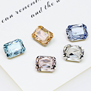 Dongzhou Crystal K9 glass drill DIY jewelry accessories rectangular octagonal pointed bottom drill color nail drill manufacturers wholesale