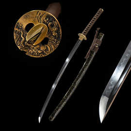 外贸批发手工日本刀一体打刀覆土烧刃刀剑龙泉长刀katana未开刃